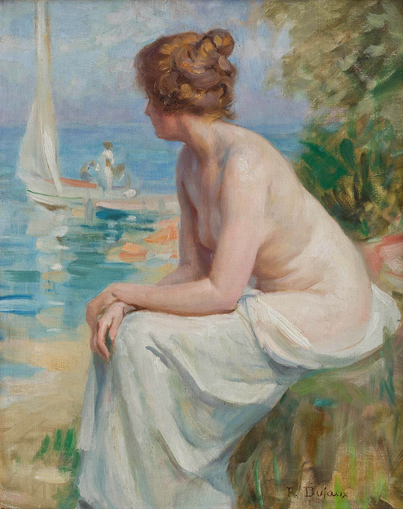 Dufaux Auguste Frédéric - Baigneuse au bord du lac Dufaux Auguste Frédéric - Baigneuse au bord du lac
