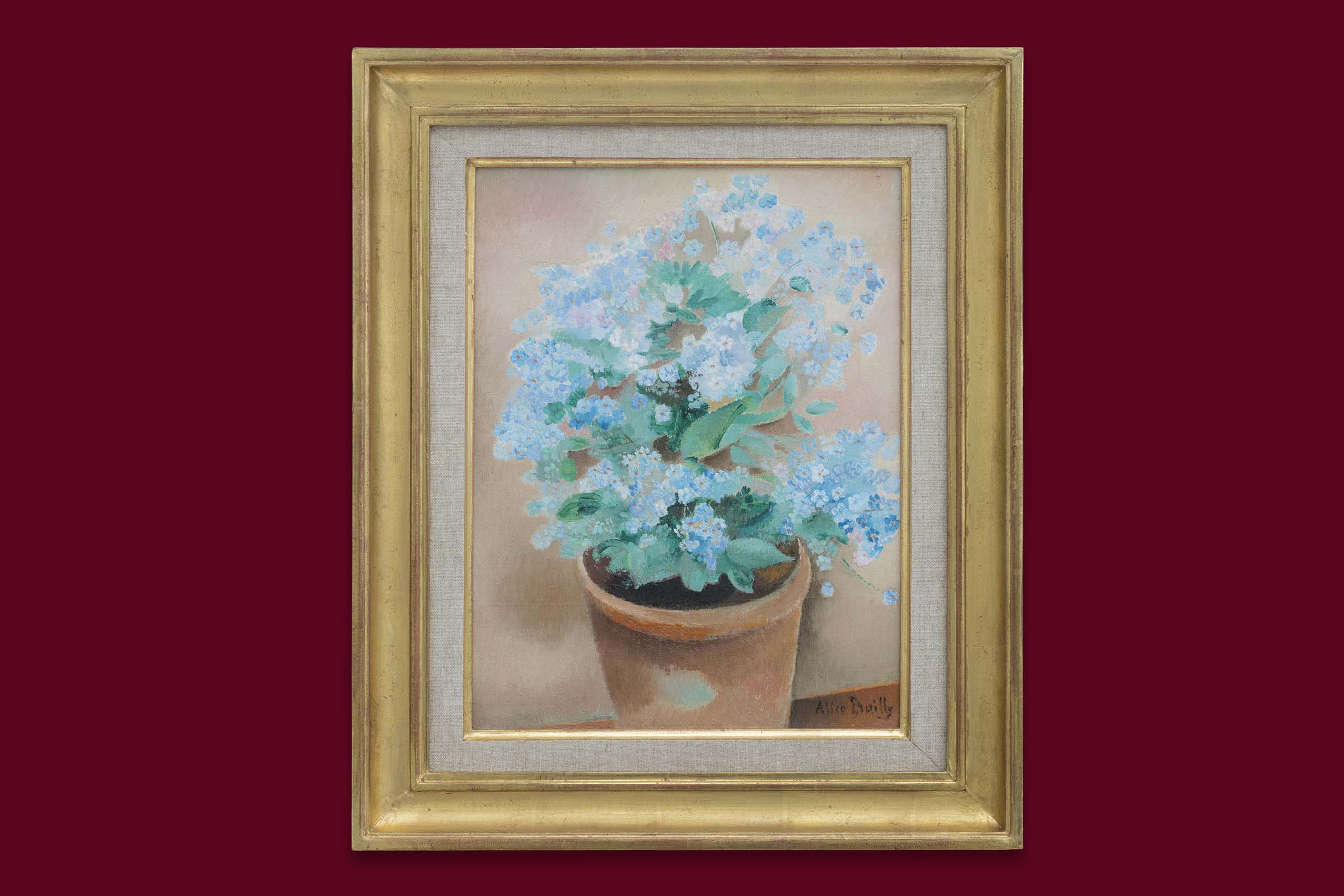 Bailly Alice - Stillleben mit Vergissmeinnicht - Gerahmt Bailly Alice - Stillleben mit Vergissmeinnicht - Gerahmt