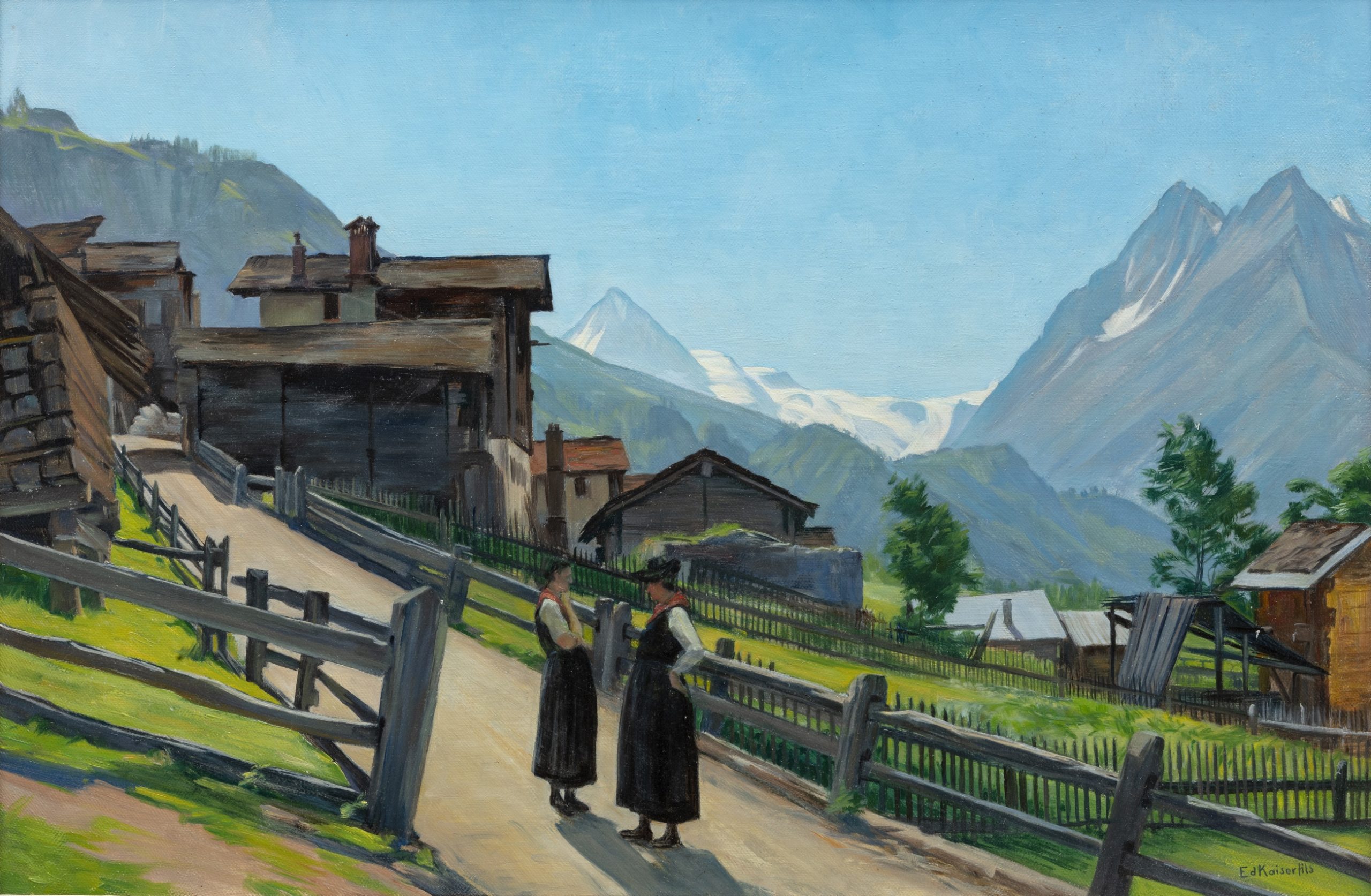 Kaiser Edouard - Evolène avec Dent Blanche et dents de Veisivi Kaiser Edouard - Evolène avec Dent Blanche et dents de Veisivi