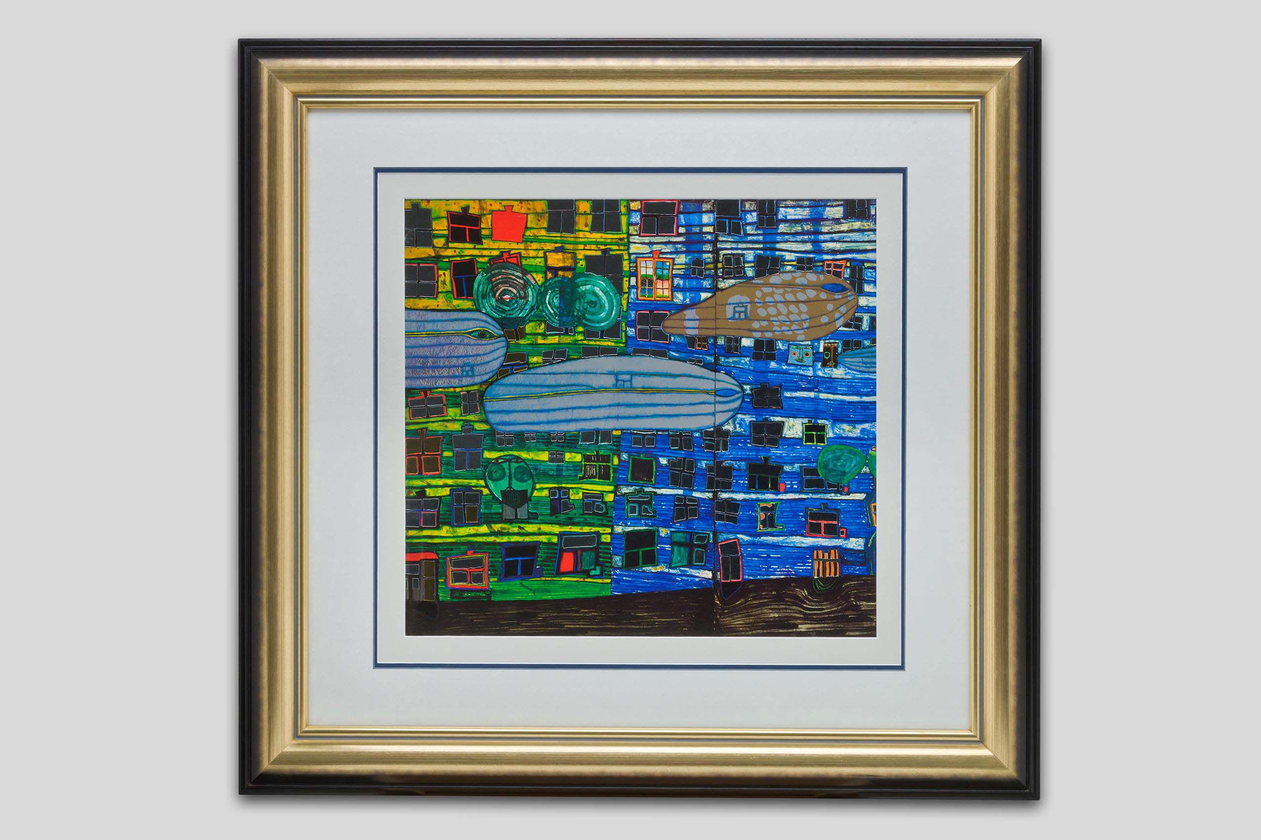 Hundertwasser Friedensreich - Composition IV - Encadré Hundertwasser Friedensreich - Composition IV - Encadré