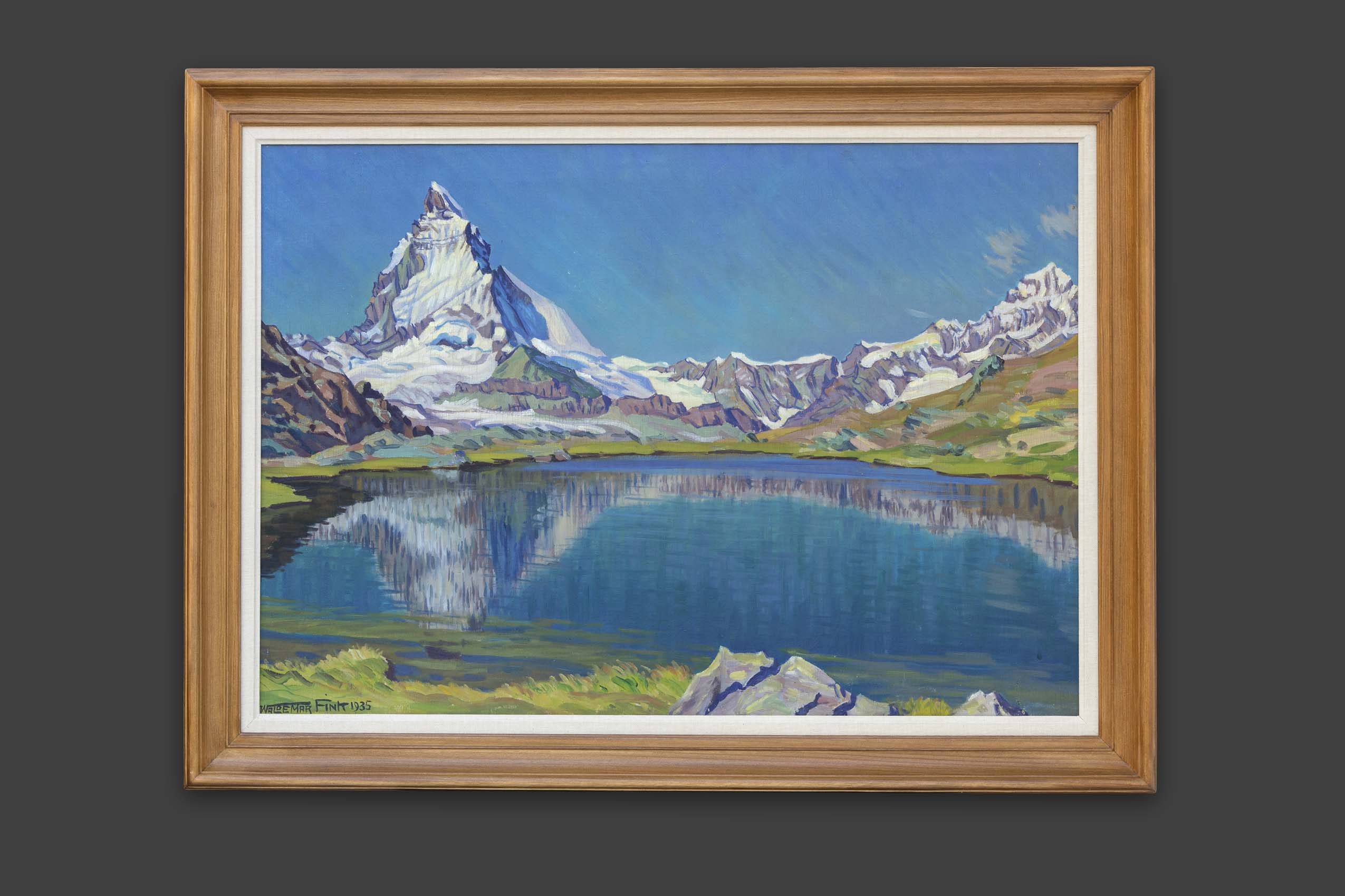 Fink Waldemar - Cervin et lac bleu - Encadré Fink Waldemar - Cervin et lac bleu - Encadré