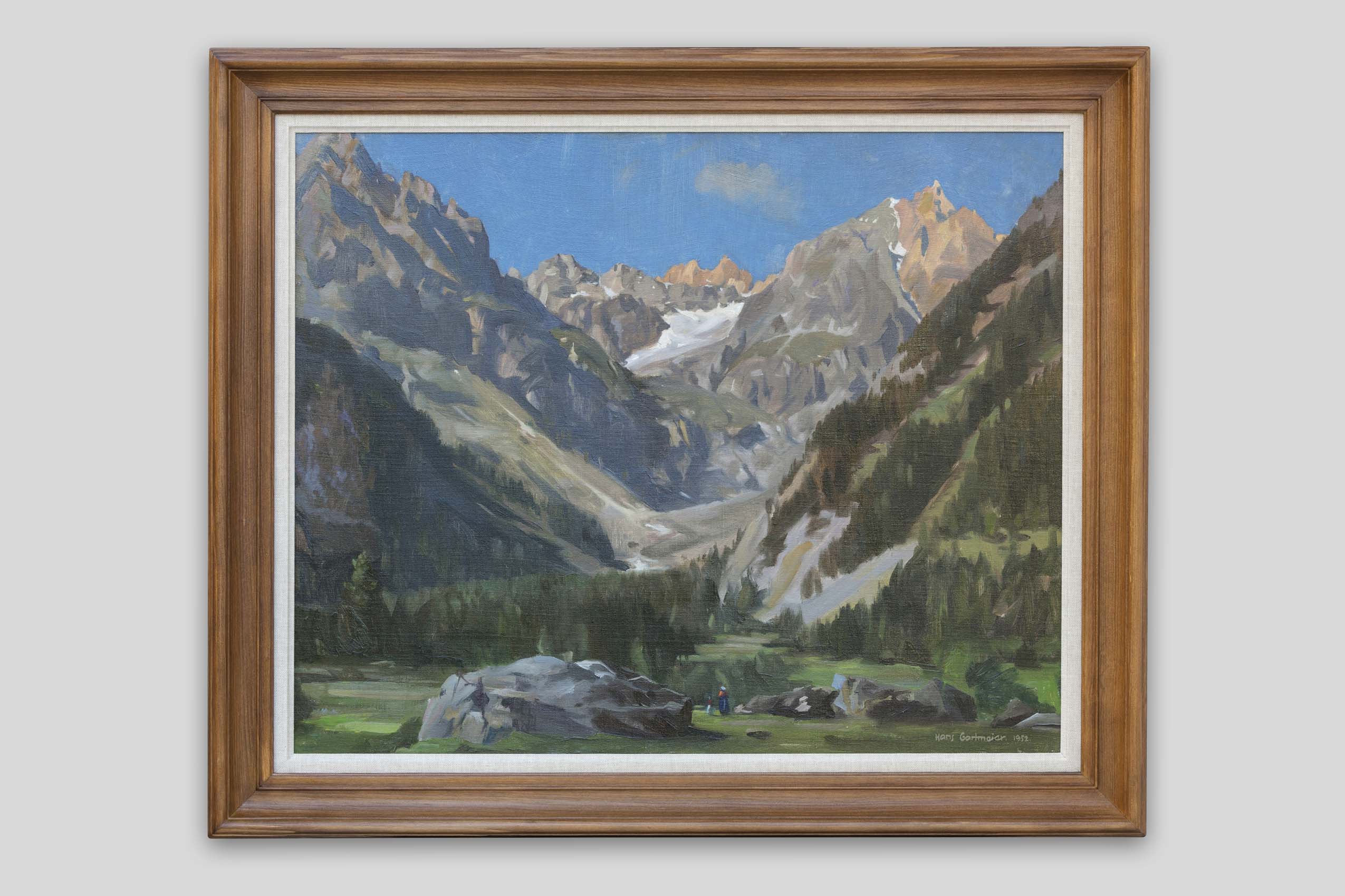 Gartmeier Hans - Vue du Val Ferret avec Aiguille d’Argentière - Encadré Gartmeier Hans - Vue du Val Ferret avec Aiguille d’Argentière - Encadré