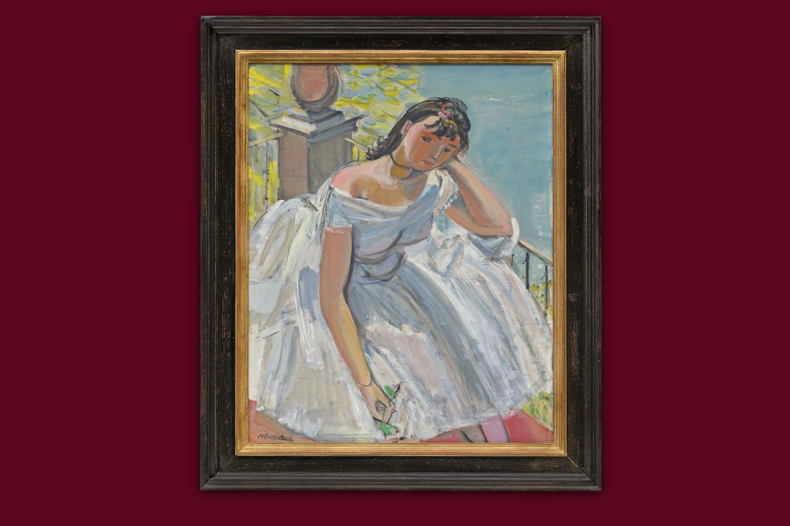 Barraud Maurice - Ballerine à la terrasse, Ascona (au-dessus du lac Majeur) - Encadré Barraud Maurice - Ballerine à la terrasse, Ascona (au-dessus du lac Majeur) - Encadré