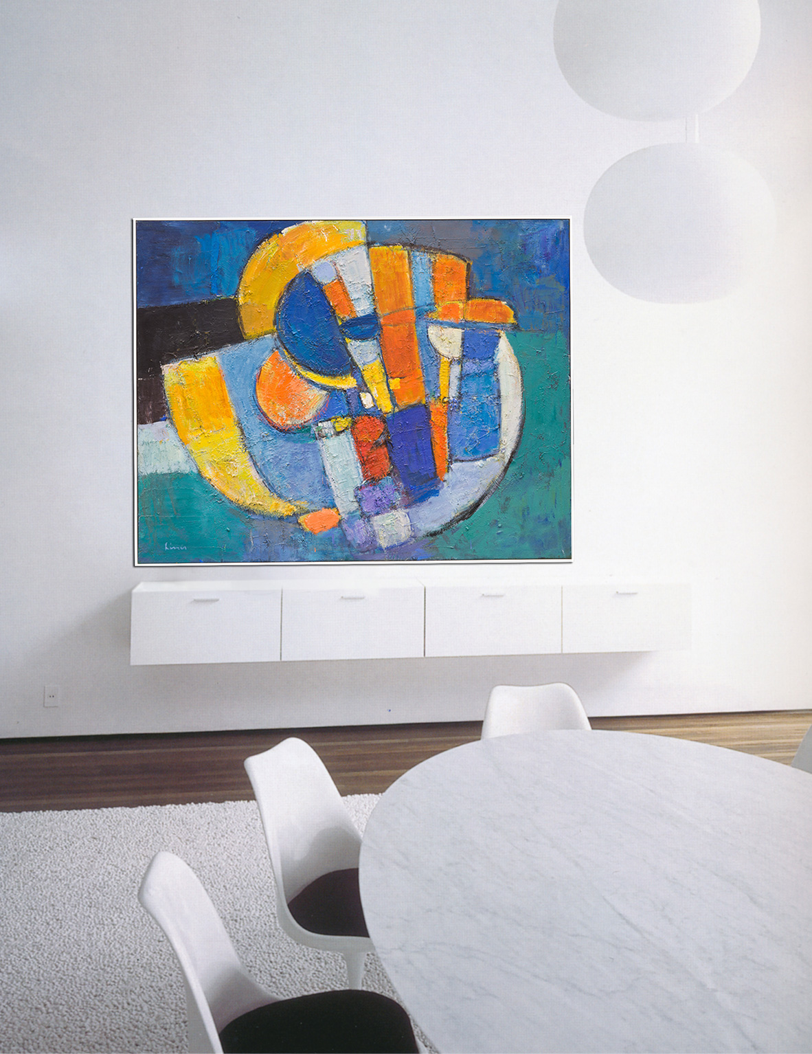 Liner Carl Walter - Grosse Komposition blau - Orange - Beispiel Liner Carl Walter - Grosse Komposition blau - Orange - Beispiel