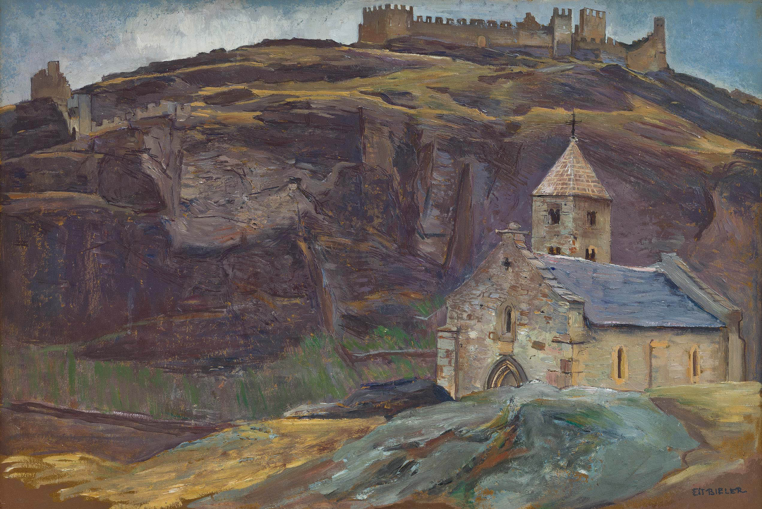 Bieler Ernst - Château Tourbillon et chapelle de Tous-Les-Saints Bieler Ernst - Château Tourbillon et chapelle de Tous-Les-Saints