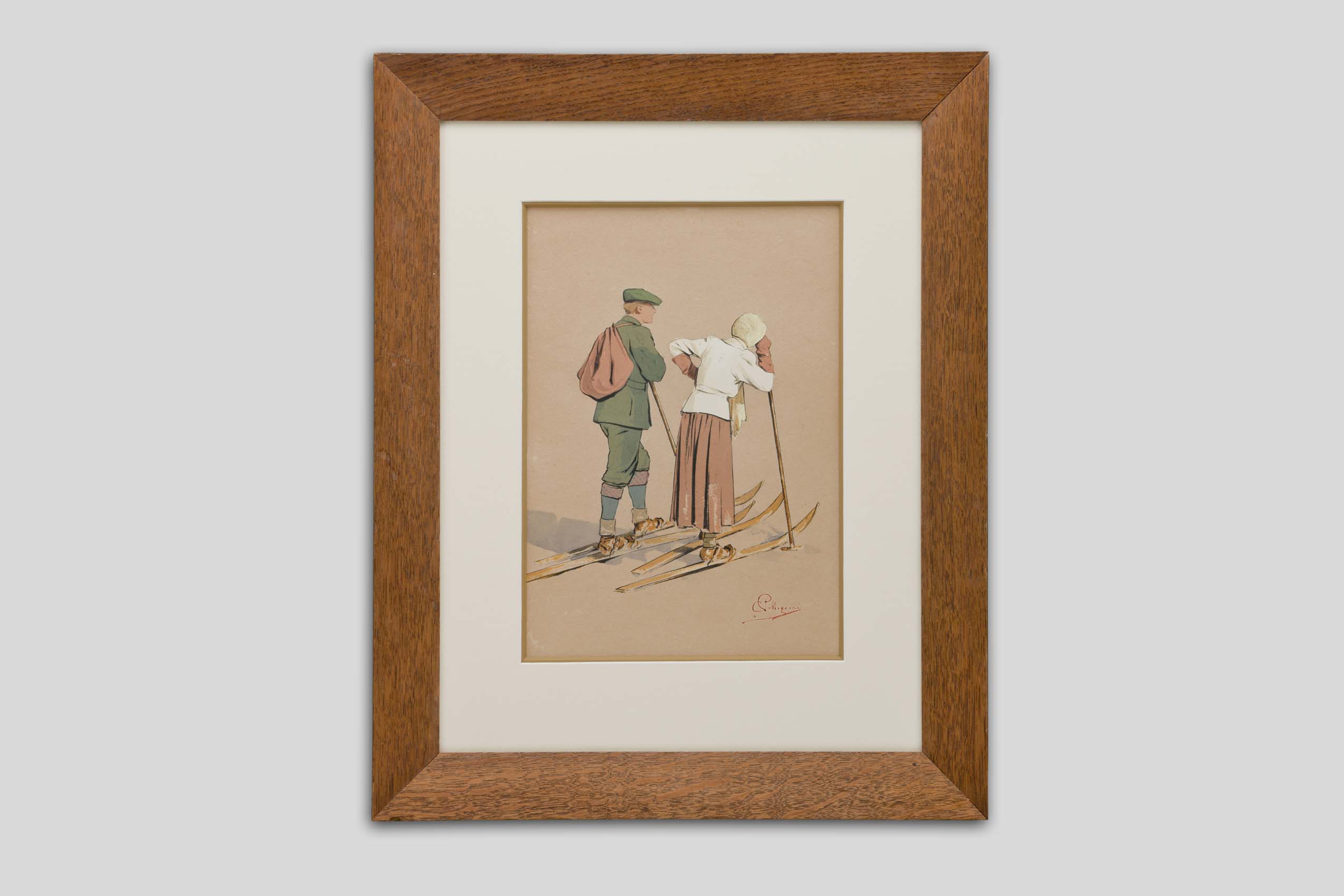 Pellegrini Carlo - Les skieurs - Encadré Pellegrini Carlo - Les skieurs - Encadré