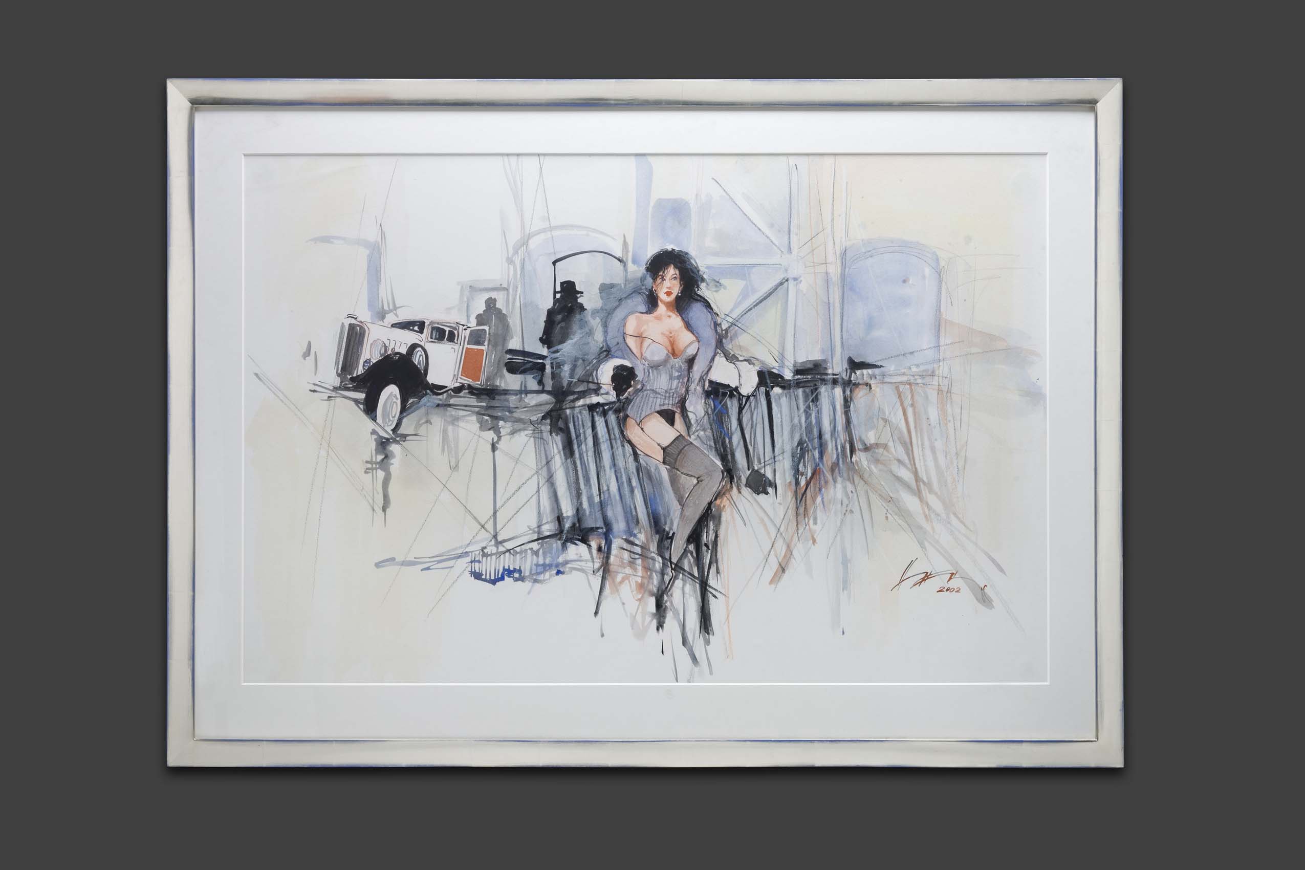 Fietze Hans - Femme au bar - Encadré Fietze Hans - Femme au bar - Encadré