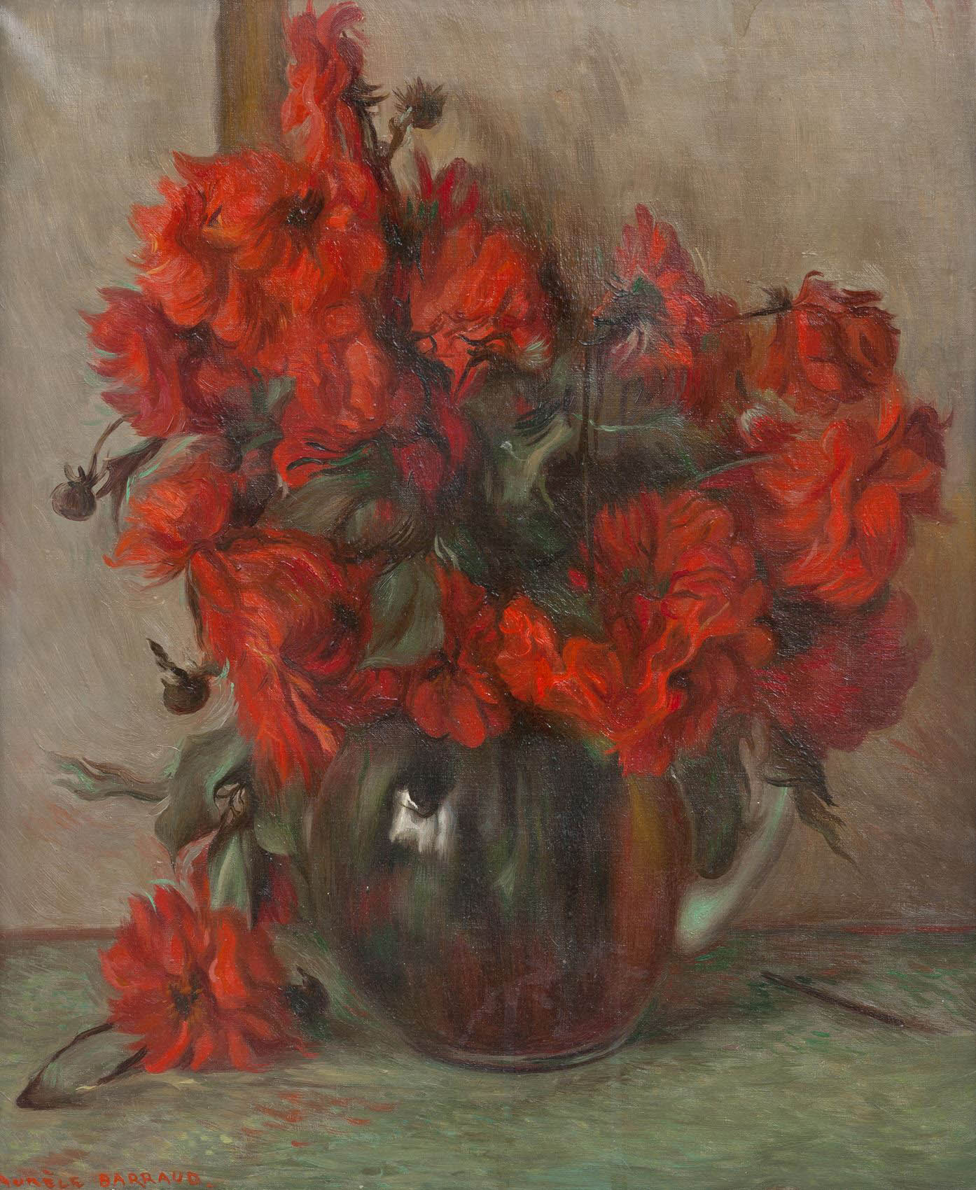 Barraud Aurèle René - Rote Dahlien Barraud Aurèle René - Rote Dahlien