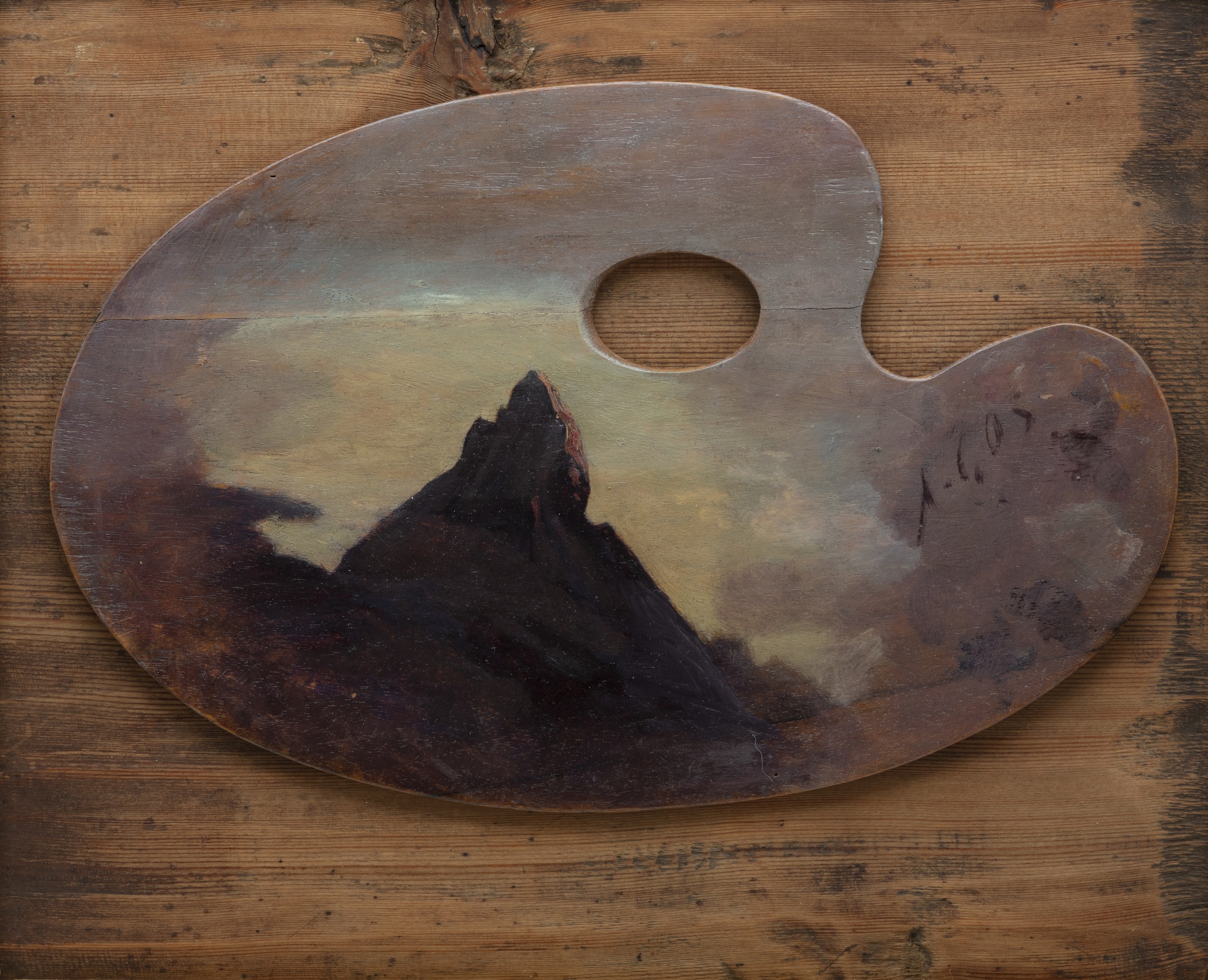 Gos Albert - Palette de peinture avec motif Cervin Gos Albert - Palette de peinture avec motif Cervin