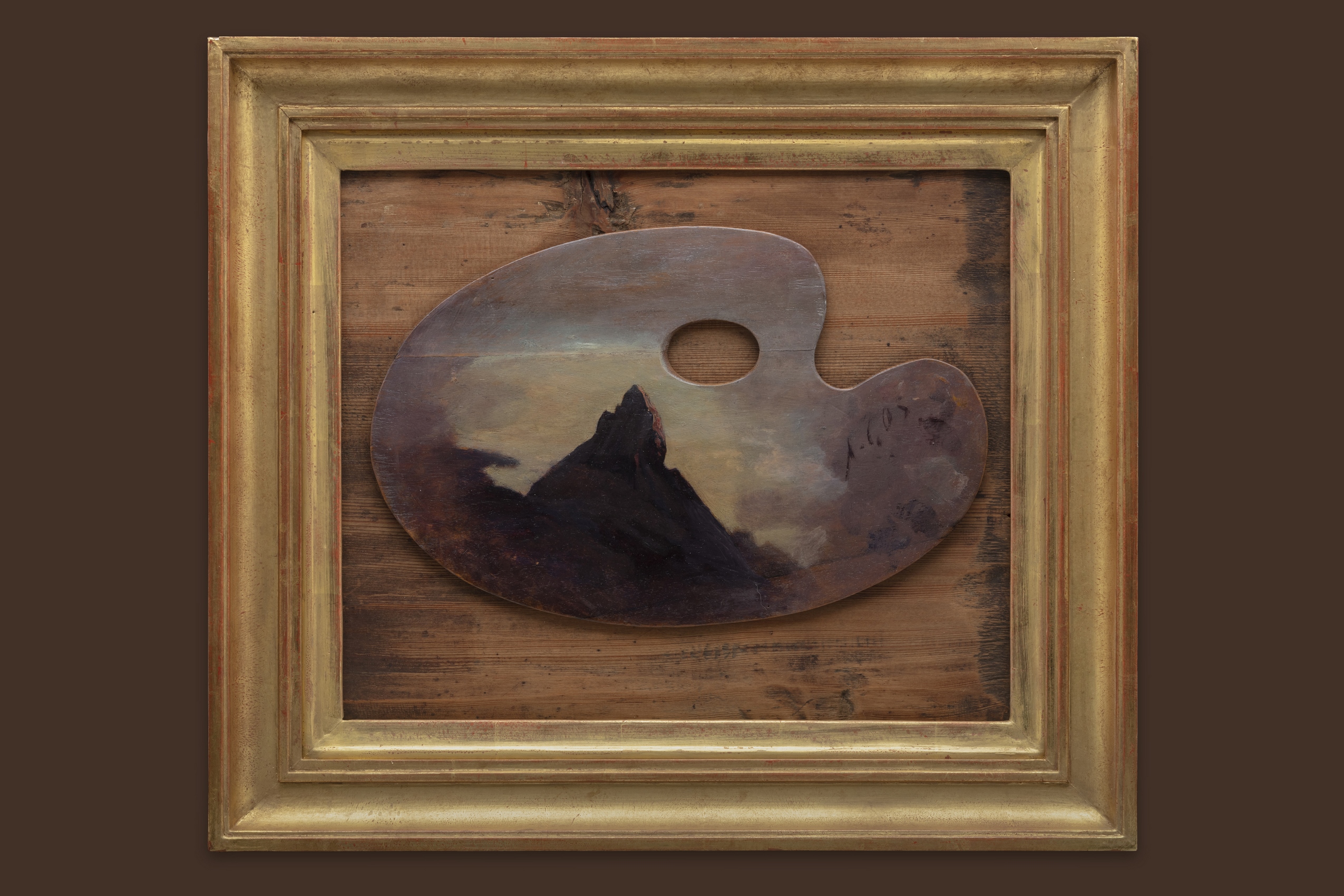 Gos Albert - Palette de peinture avec motif Cervin - Encadré Gos Albert - Palette de peinture avec motif Cervin - Encadré