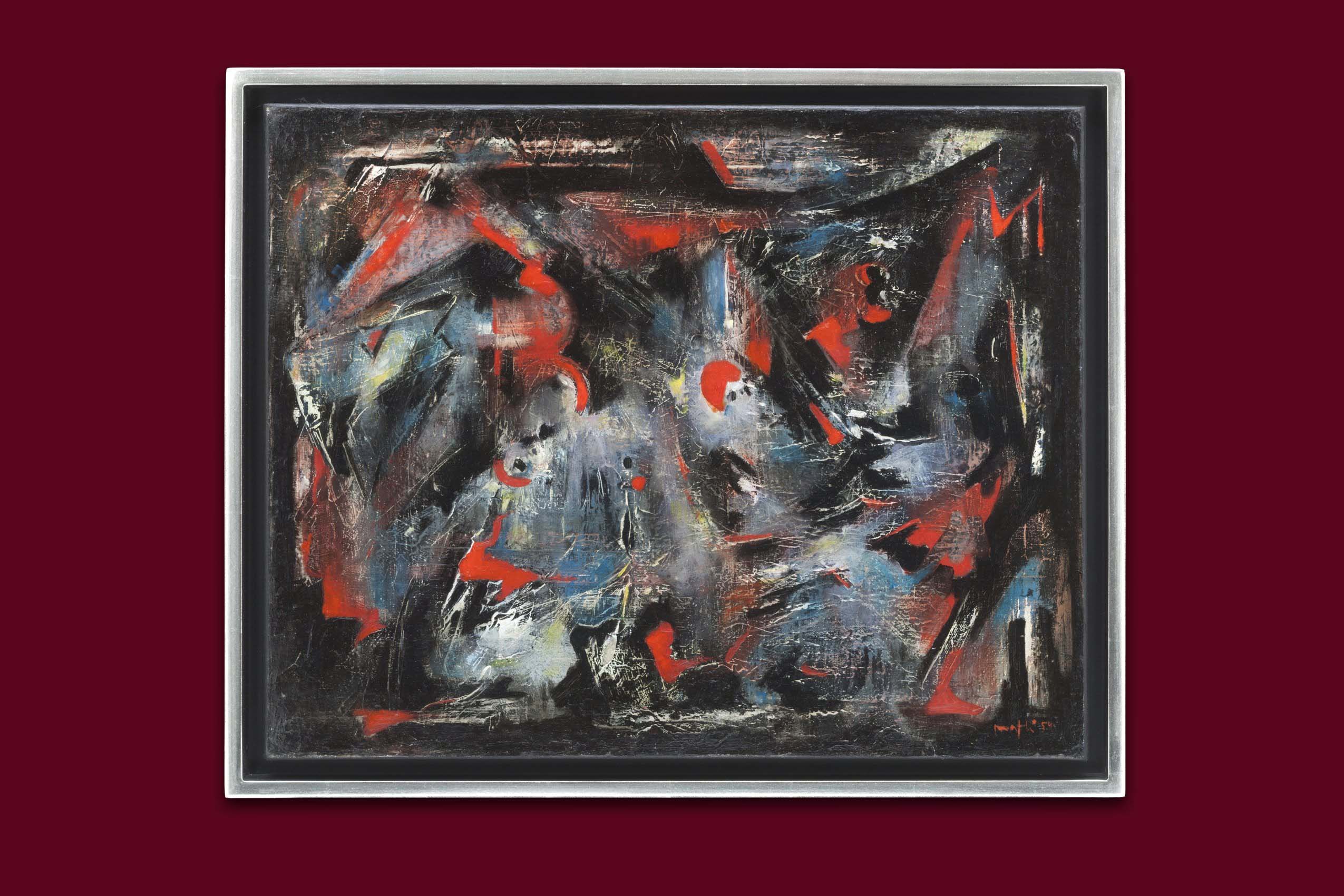 Mafli Walter - Composition abstrait - Encadré Mafli Walter - Composition abstrait - Encadré