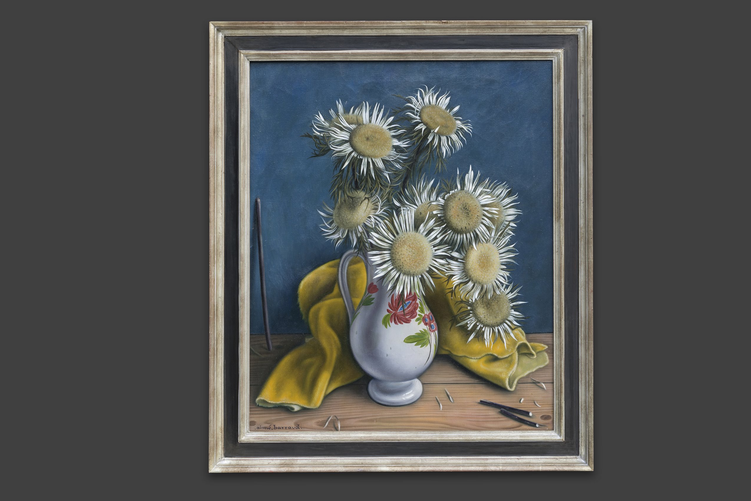 Barraud Aimé Victor - Die Carlines (weiße Disteln der Alpen), um 1940 - Gerahmt Barraud Aimé Victor - Die Carlines (weiße Disteln der Alpen), um 1940 - Gerahmt