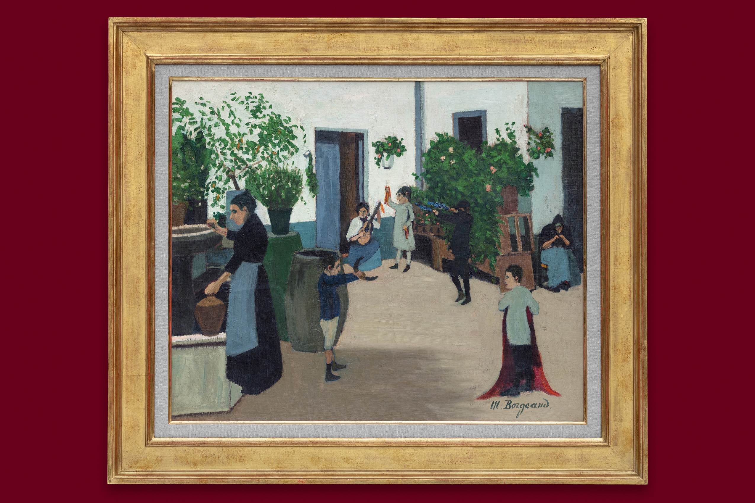 Borgeaud Marius - La cour Espagnole - Encadré Borgeaud Marius - La cour Espagnole - Encadré