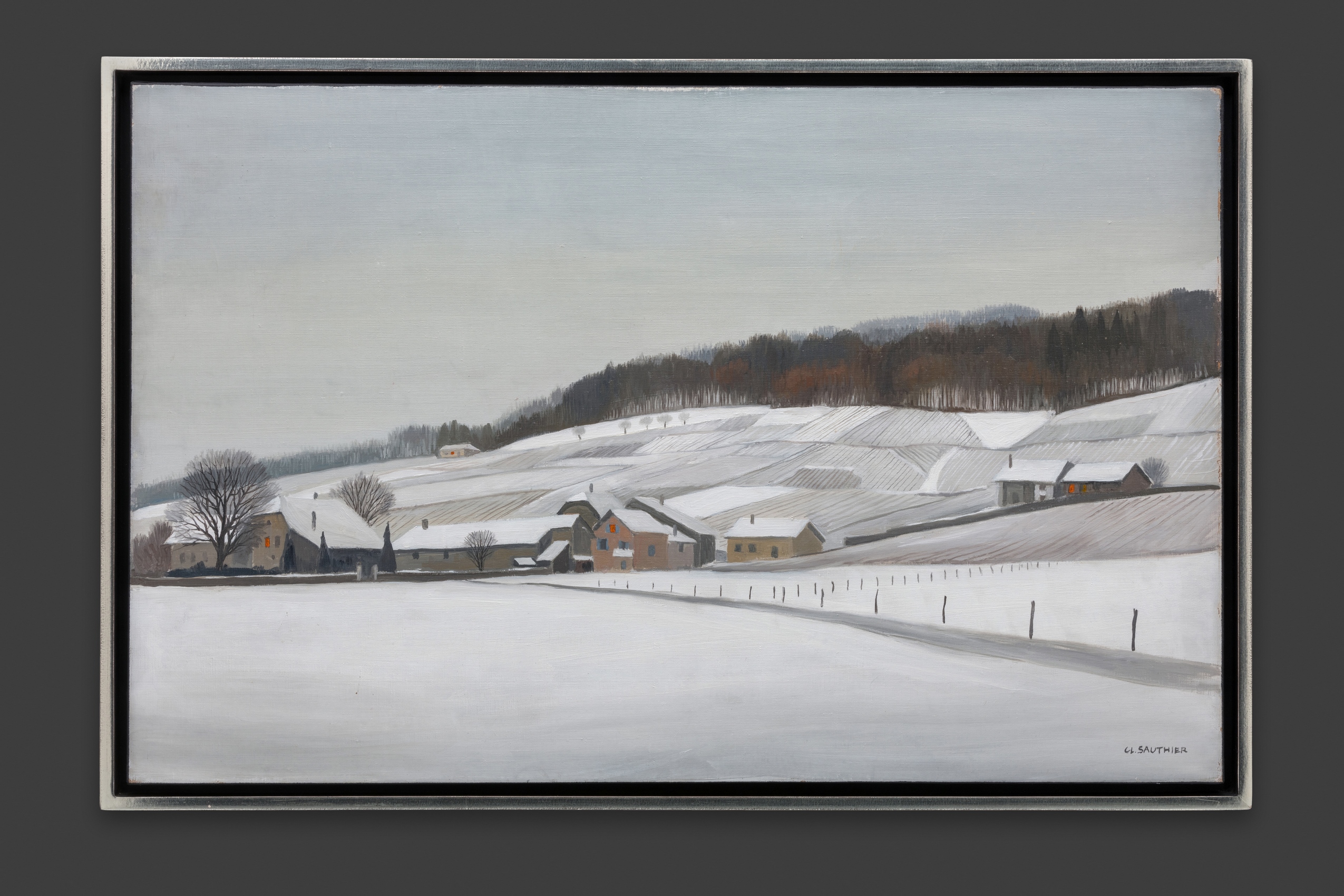 Sauthier Claude - La côte Vaudoise, enneigée - Encadré Sauthier Claude - La côte Vaudoise, enneigée - Encadré