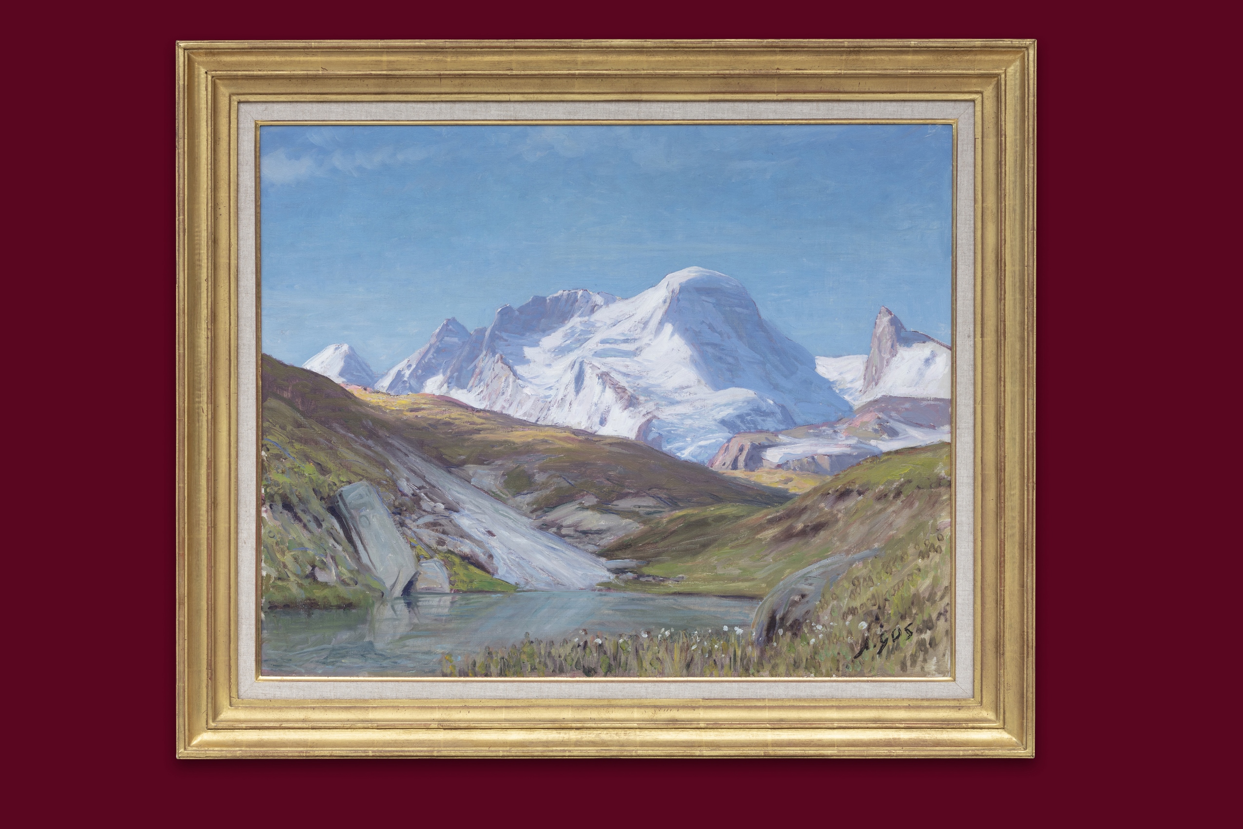 Gos Albert - Lac avec vue sur les montagnes - Encadré Gos Albert - Lac avec vue sur les montagnes - Encadré