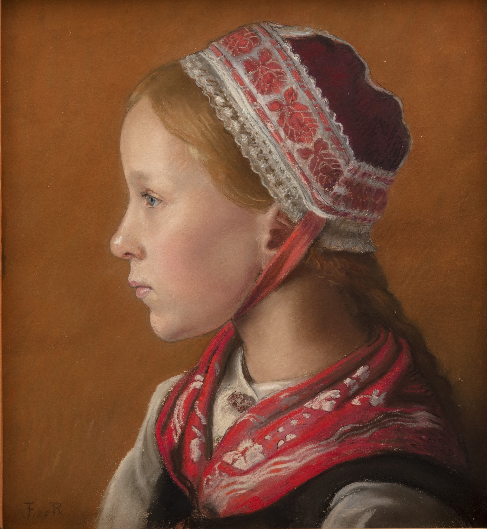 De Ribaupierre François - Portrait d’une Valaisanne de profil De Ribaupierre François - Portrait d’une Valaisanne de profil