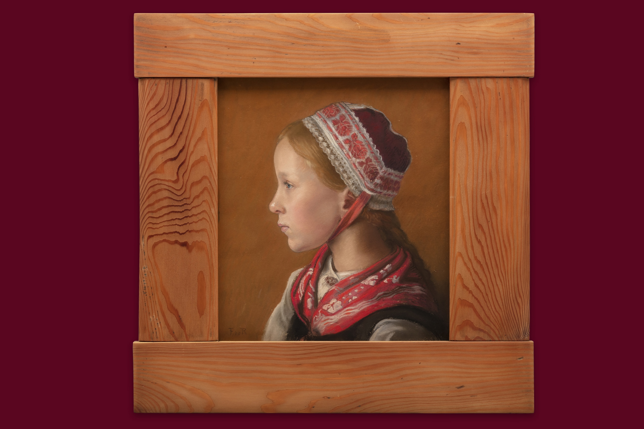 De Ribaupierre François - Portrait d’une Valaisanne de profil - Encadré De Ribaupierre François - Portrait d’une Valaisanne de profil - Encadré