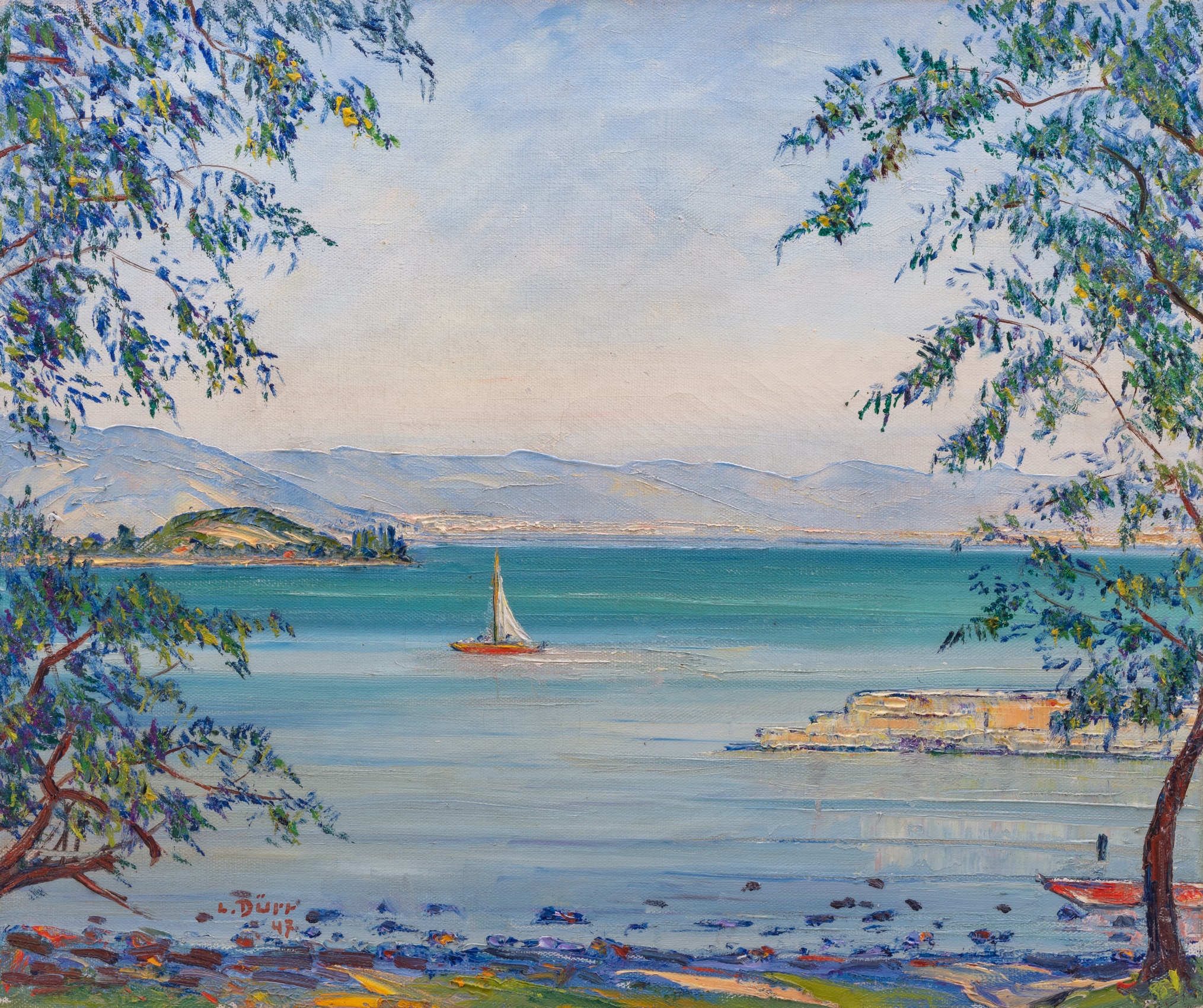 Dürr Louis - Lac de Bienne, vue de Vinetz Dürr Louis - Lac de Bienne, vue de Vinetz