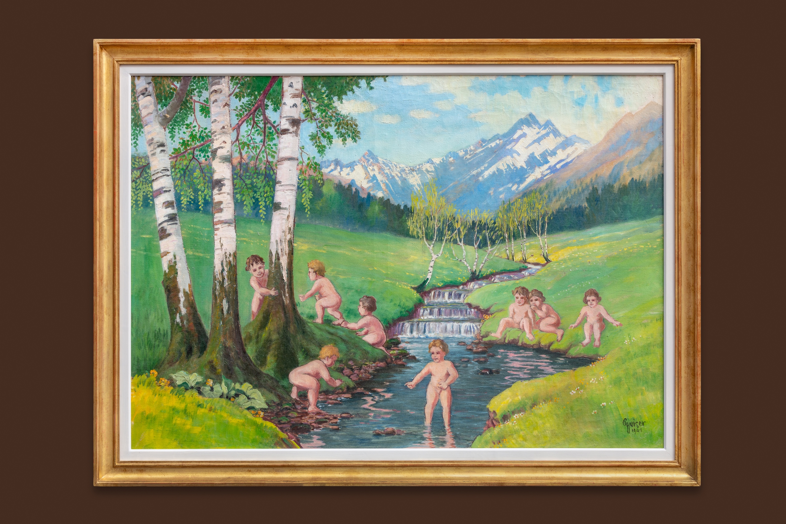 Geisser Johann Joseph - Fluss - Gerahmt Geisser Johann Joseph - Fluss - Gerahmt